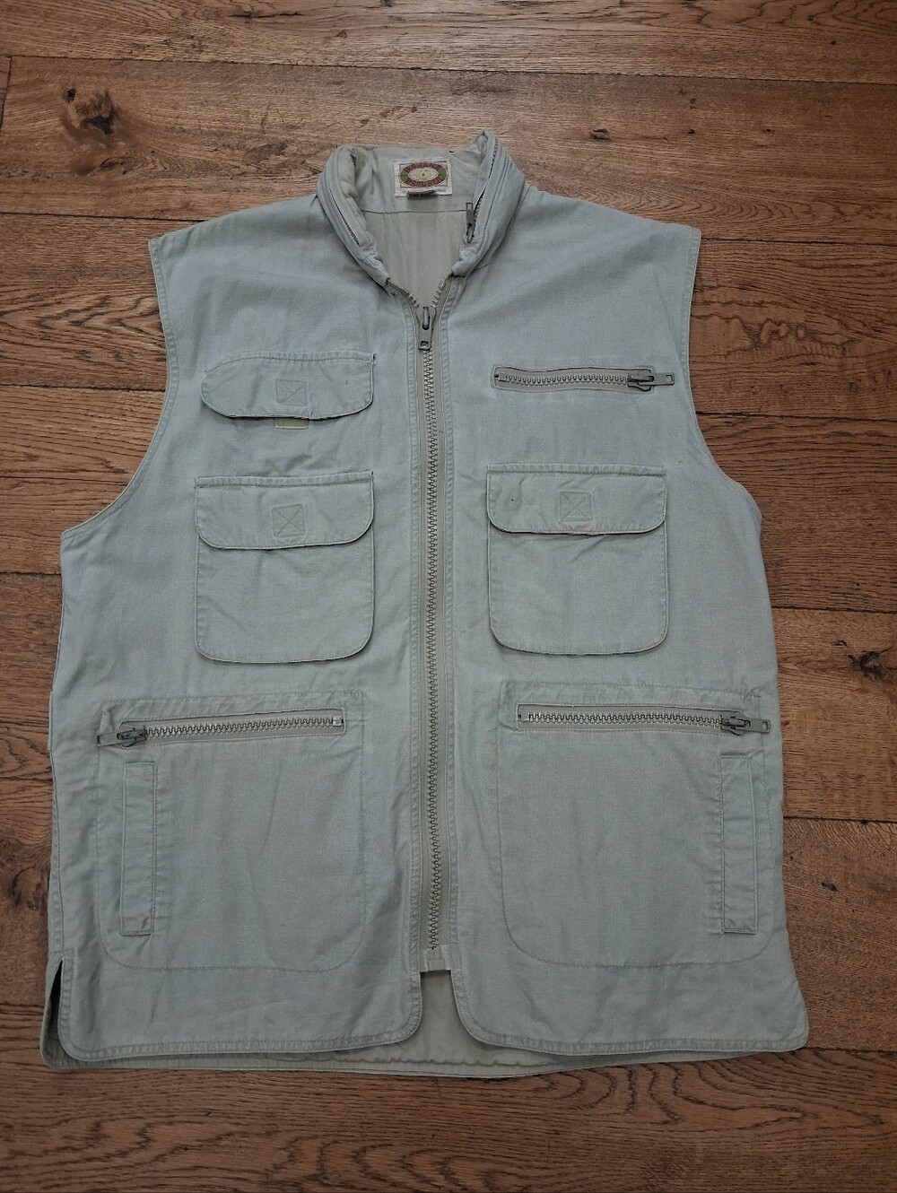 Banana Republic Safari Photo Vest Men Medium Khaki Multi-Pocket  Vintage 80s